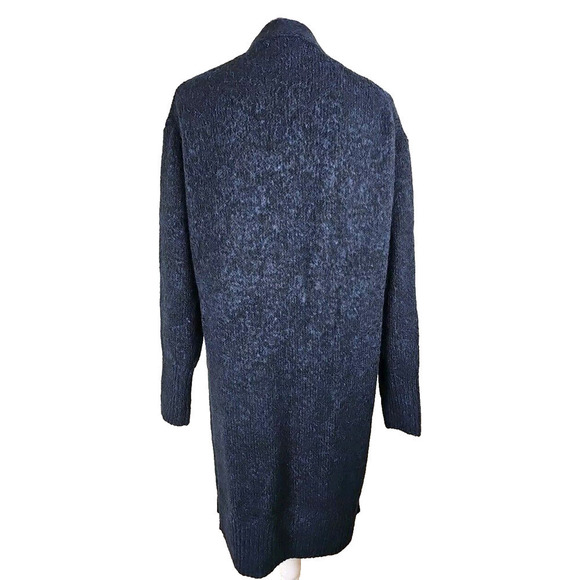 ZARA ~Woman XS-S~ Navy Blue Knit Long Open Front Oversized Coatigan Sweater NWT. - Picture 3 of 10